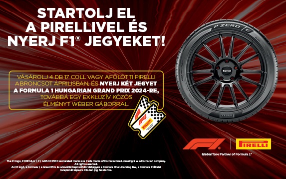 Startoljon el a Pirellivel és nyerjen F1 jegyeket!